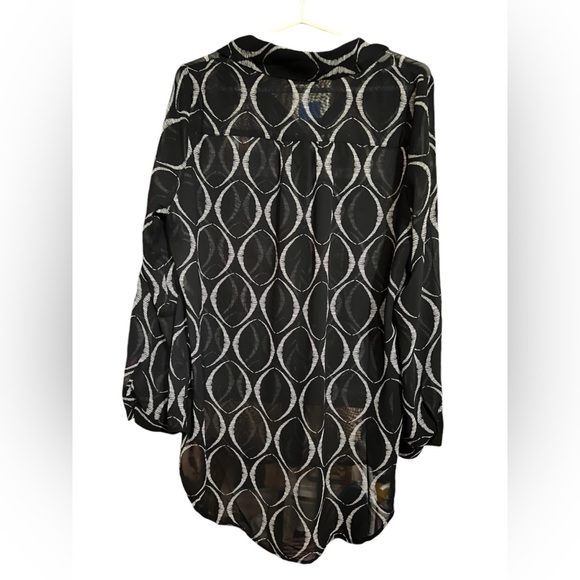 Susan Graver Patterned Sheer Blouse - Picture 2 of 4